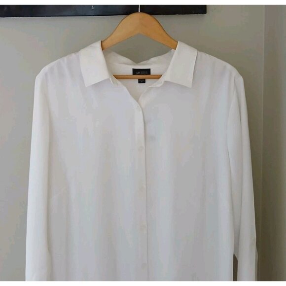 New J. Jill Wearever Collection Button Down Blouse Plus Size 2X Off White $89 - Picture 2 of 8